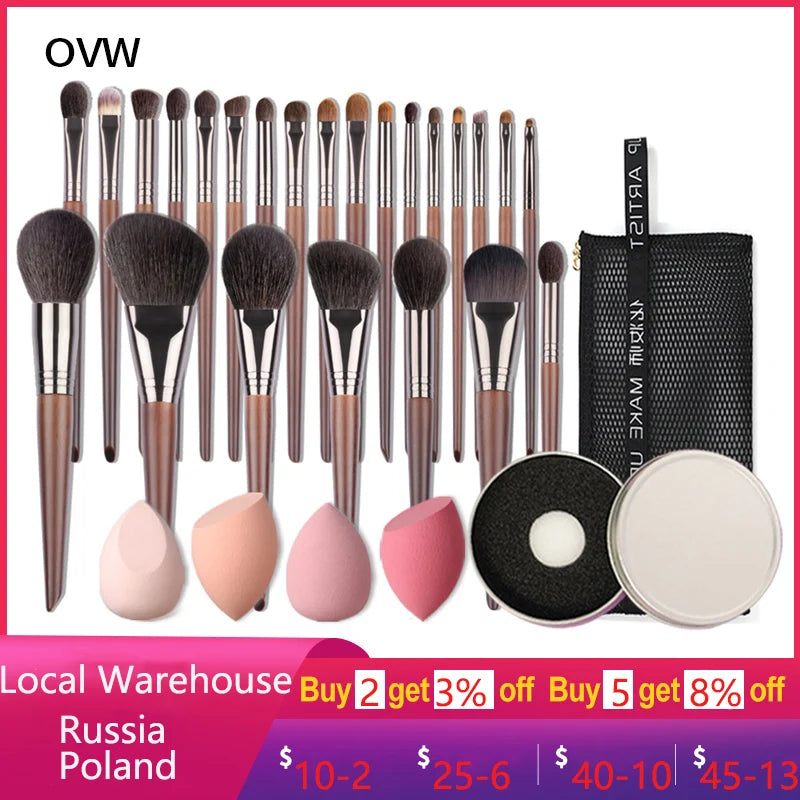 OVW Natural Makeup Brushes Set Eyeshadow Make Up Brush Goat Hair Kit for Makeup nabor kistey Blending  pinceaux maquillage