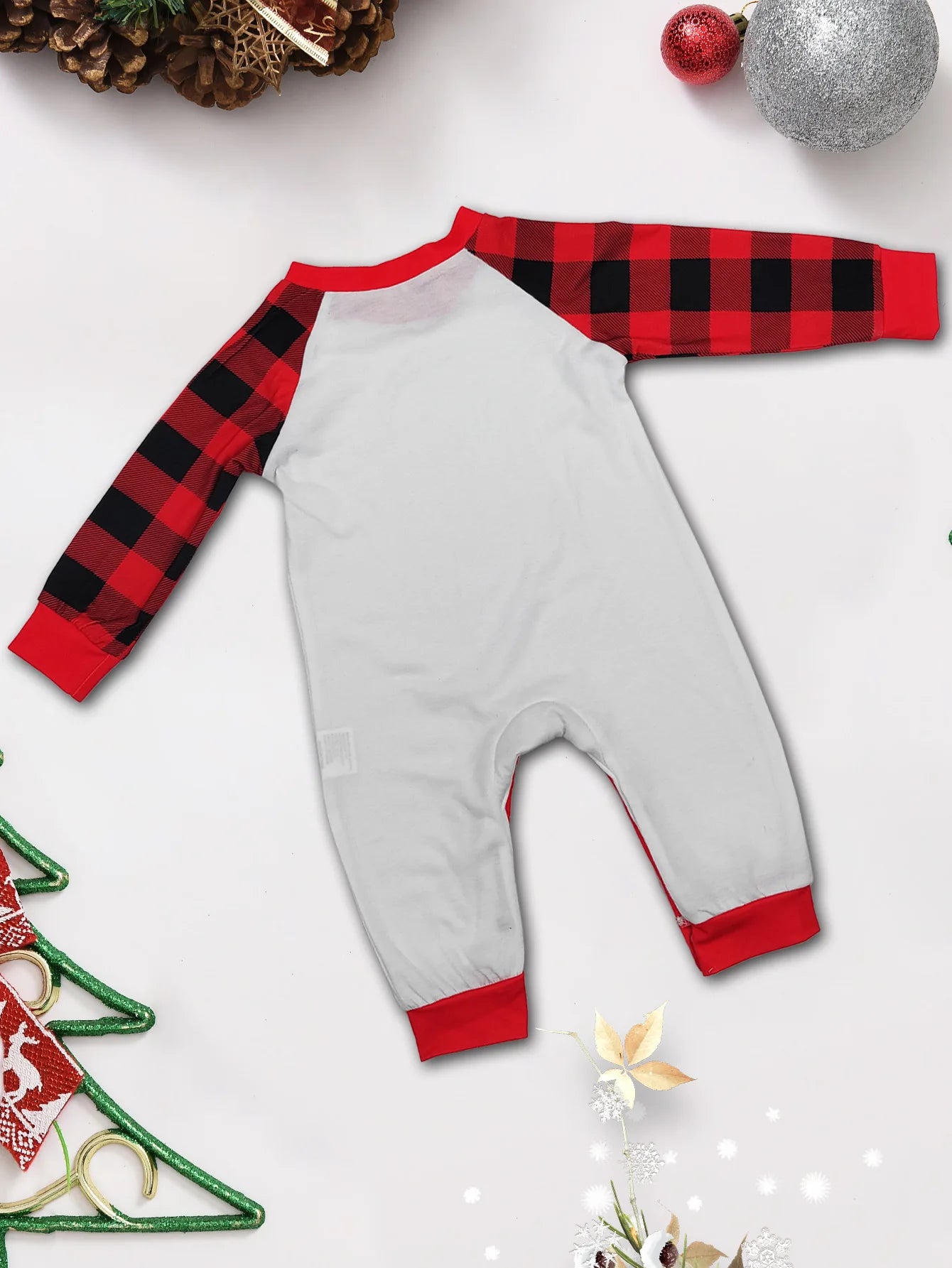 Xmas Gift 2024 New DIY Support Christmas Family Pajamas Set Parent-child 2 Pieces Home Suit Soft Loose Sleepwear Baby&Dog Romper