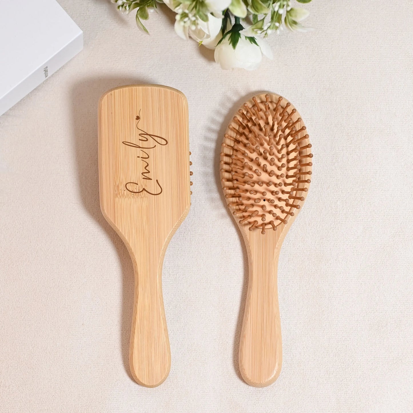 Personalized Wooden Hair Brush Comb Custom Name Monogram SPA Sleepover Party Bridesmaid Proposal Birthday Party Wedding gift