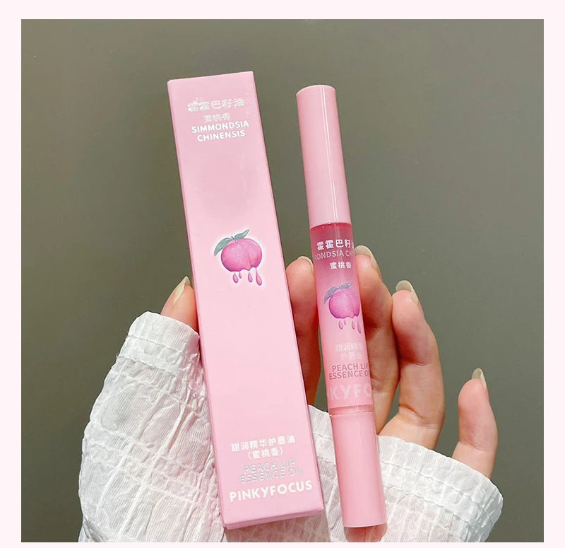 Peach Lip Oil Moisturizing Glass Lip Gloss Fragrance Non-sticky Lip Tint Lips Plumper Autumn and Winter Lips Care Serum Primer