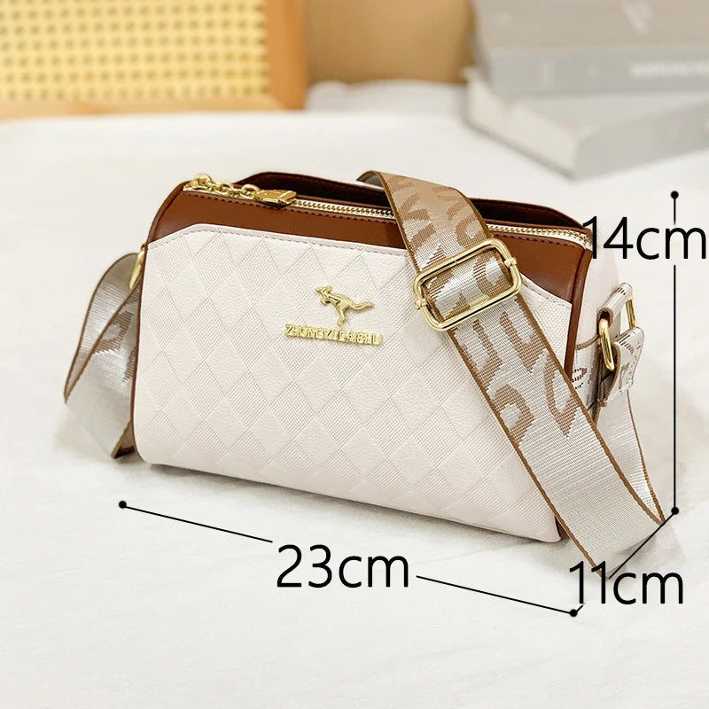 New Luxury High Quality Women Messenger Bag Famous Designer Lady Shoulder Bags Fashionable Checkered Trendy Crossbody Sac A Main