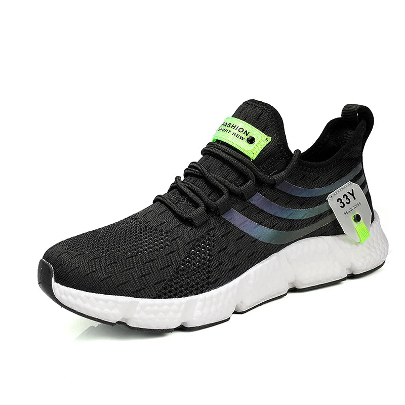 Men Sport Shoes Lightweight Breathable Casual Sneakers Outdoor Mesh Black Running Shoes Athletic Jogging Tennis Walking Shoes