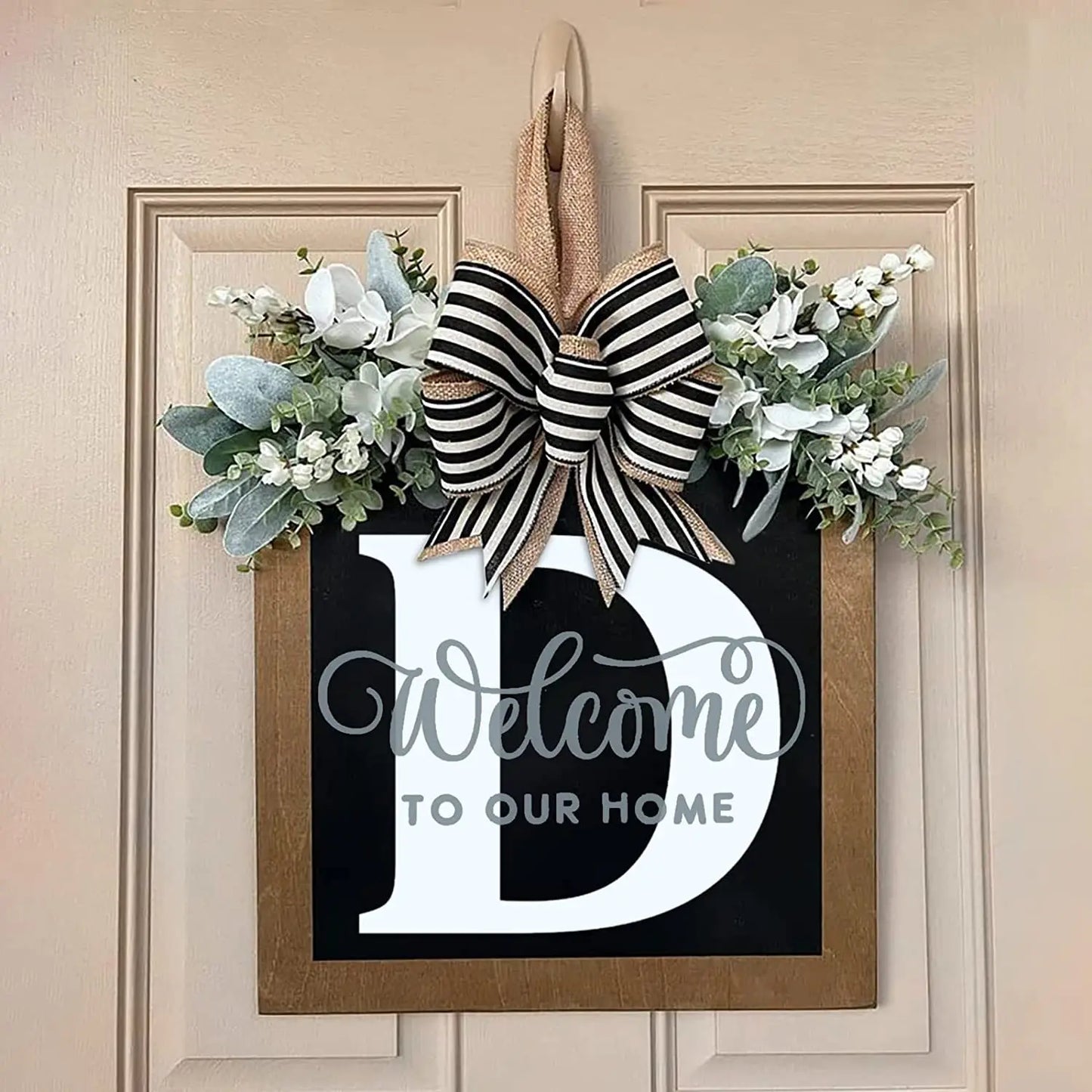 New Surname Year Round Front Door Wreath, Front Door Welcome Sign, 26 Letter Door Wreath Home Decoration Accessories декор New