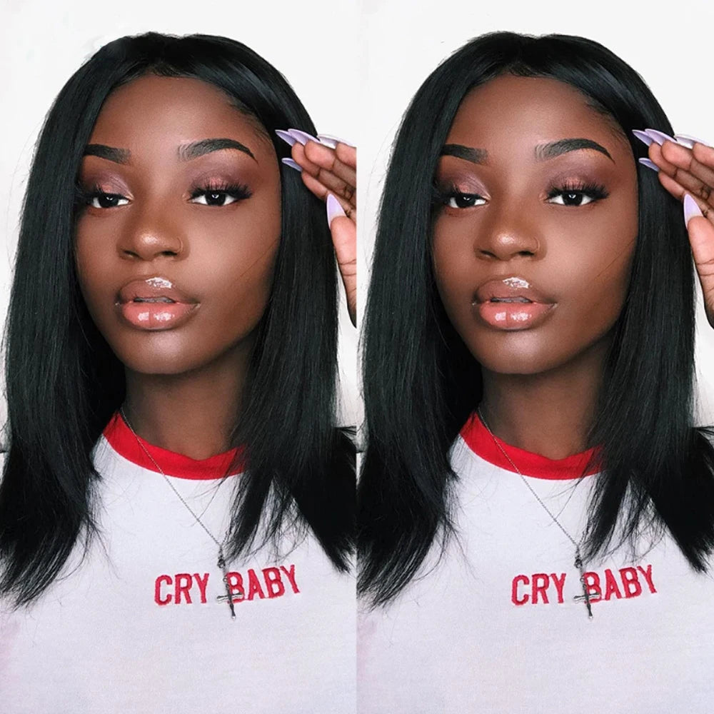 Wear Go Glueless Bob Wig Lace Front Human Hair Wigs Short Pre Plucked Straight 13x4 HD Transparent Lace Frontal Wig Bob on Sale