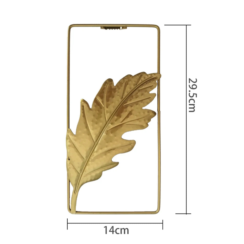 Nordic Metal Leaf Iron Wall Hanging Decor Plant Ginkgo Palm Maple Leaves Wall Pendant Mural Living Room Bedroom Home Decoration