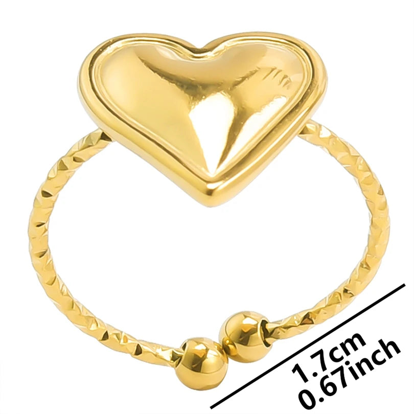 Star Evil Eye Hearts Stainless Steel Rings For Women Men Adjustable Jewelry Ring Party Bague Acier Inoxidables Anillos De Acero