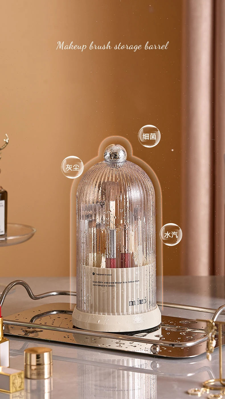 360 Rotating Desktop Makeup Brushes Holder Portable Desktop Makeup Organizer Cosmetic Storage Box Make Up Tools Lipstick Rack