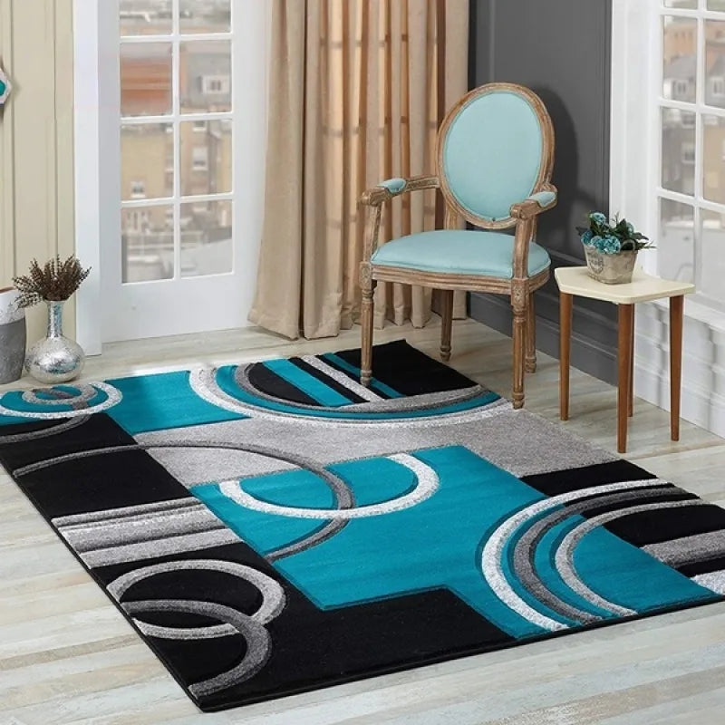 Geometric Circle Carpet for Living Room Decor Sofa Table Large Area Rugs Anti-slip Hallway Balcony Rugs Bedroom Rugs Alfombra