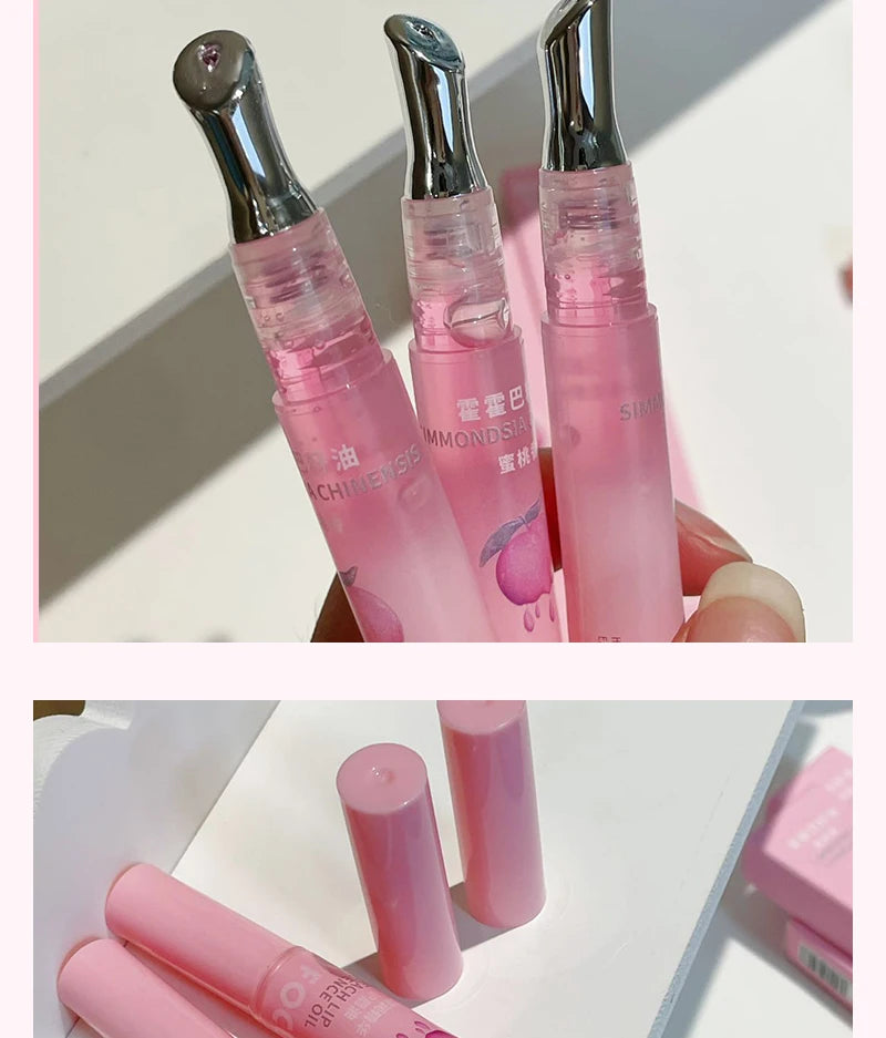 Peach Lip Oil Moisturizing Glass Lip Gloss Fragrance Non-sticky Lip Tint Lips Plumper Autumn and Winter Lips Care Serum Primer