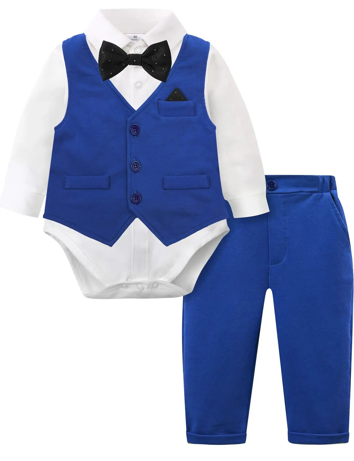 Baby Boys Suit Infant Formal Outfit Wedding 1st Birthday Dress Outfits Newborn Bodysuit Vest  Pants Gentleman Clothes Sets