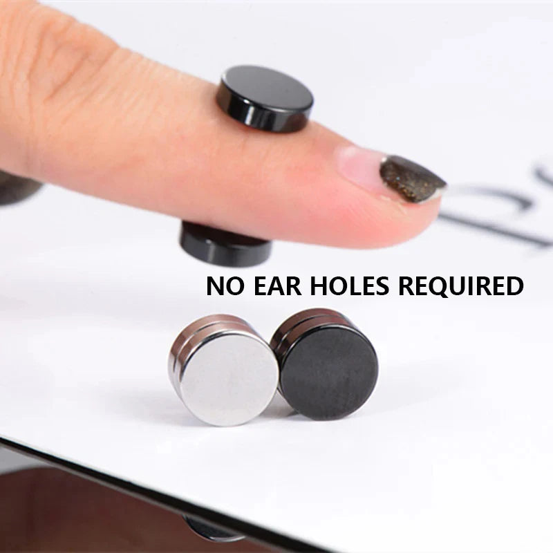 1 Pairs Gothic Fake Ear Clip Hoop Earrings for Men and Women Stainless Steel Painless Non Piercing Fake Earrings Jewelry Gifts