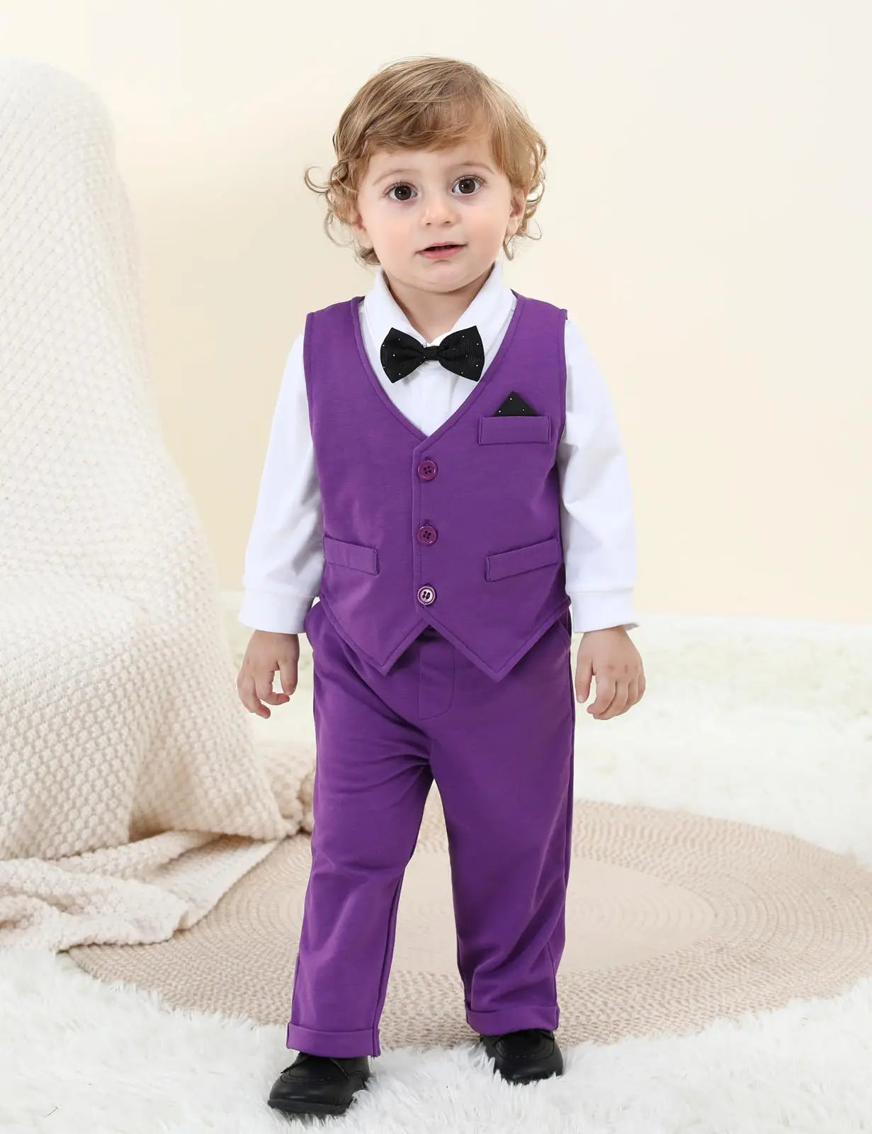 Baby Boys Suit Infant Formal Outfit Wedding 1st Birthday Dress Outfits Newborn Bodysuit Vest  Pants Gentleman Clothes Sets