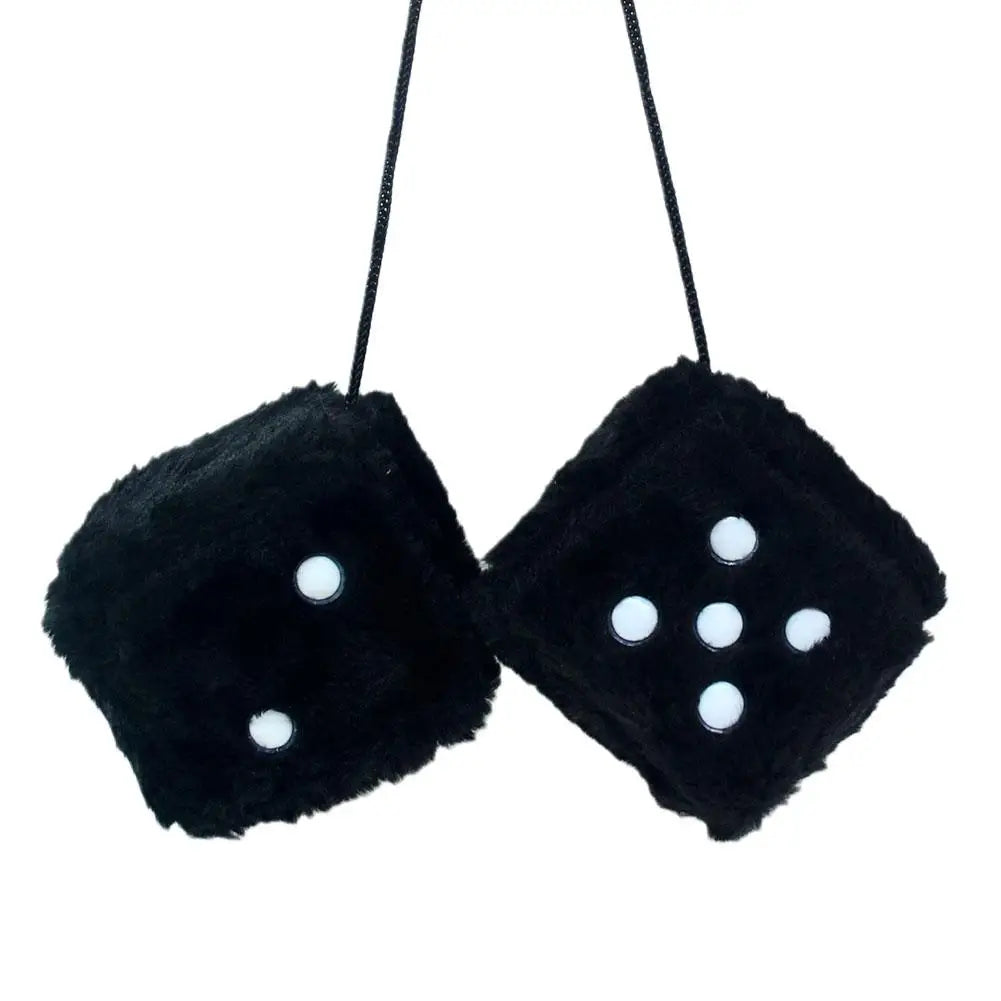 2pcs Plush Dice Car Pendant Plush Toy Cube Pendant Car Ornament Sieve Anime Car Decoration Accessories Auto Pendant