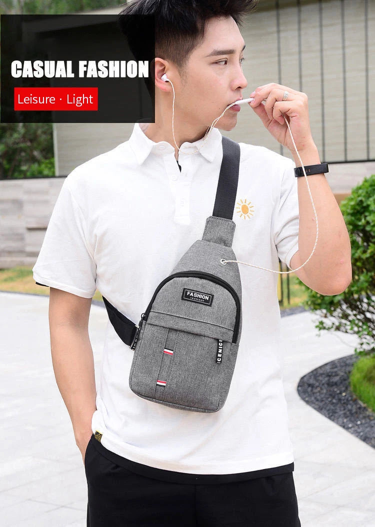 2023 New Chest Bag Messenger Pack Men Simple Nylon Fashion Waterproof One Shoulder Crossbody Bag