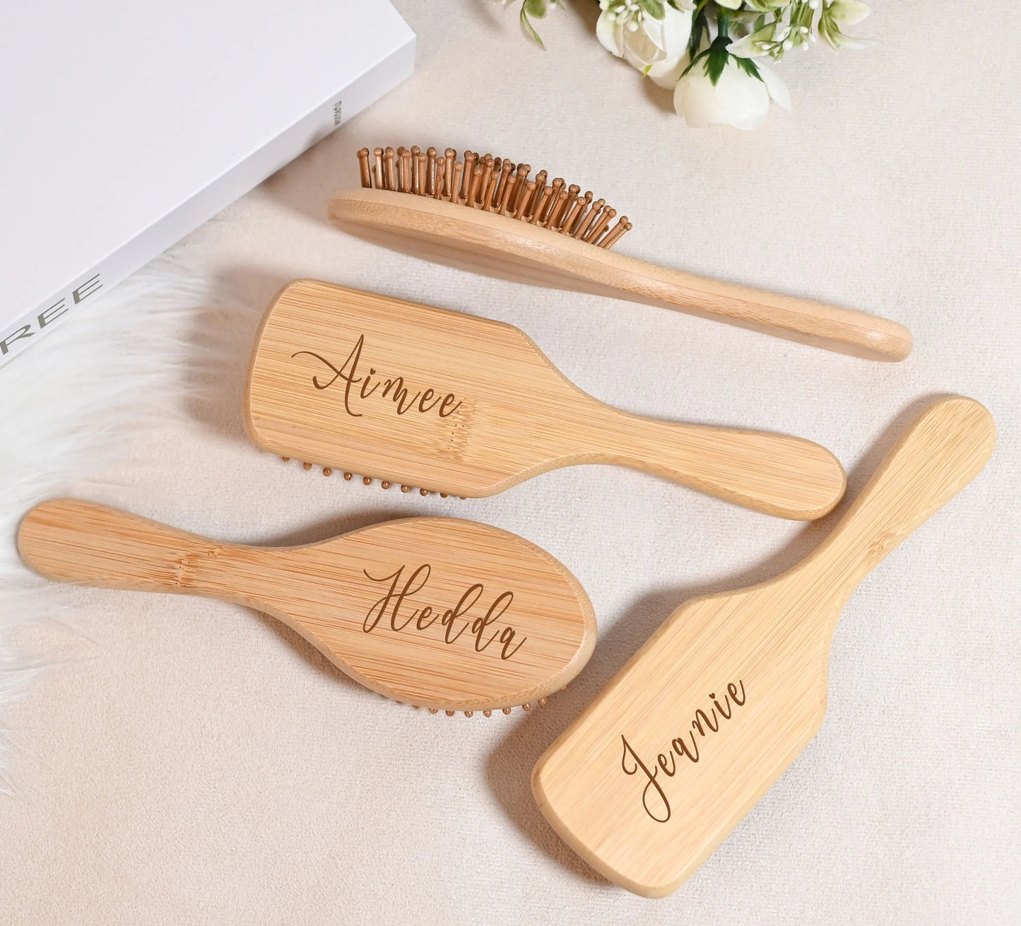 Personalized Wooden Hair Brush Comb Custom Name Monogram SPA Sleepover Party Bridesmaid Proposal Birthday Party Wedding gift