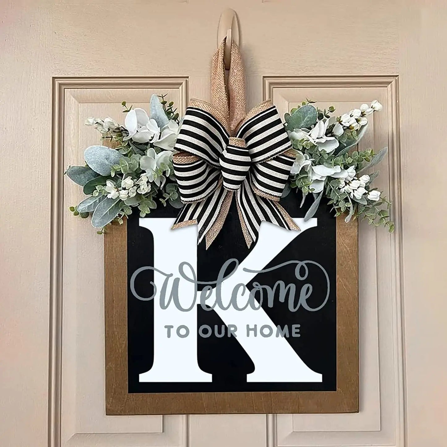 New Surname Year Round Front Door Wreath, Front Door Welcome Sign, 26 Letter Door Wreath Home Decoration Accessories декор New