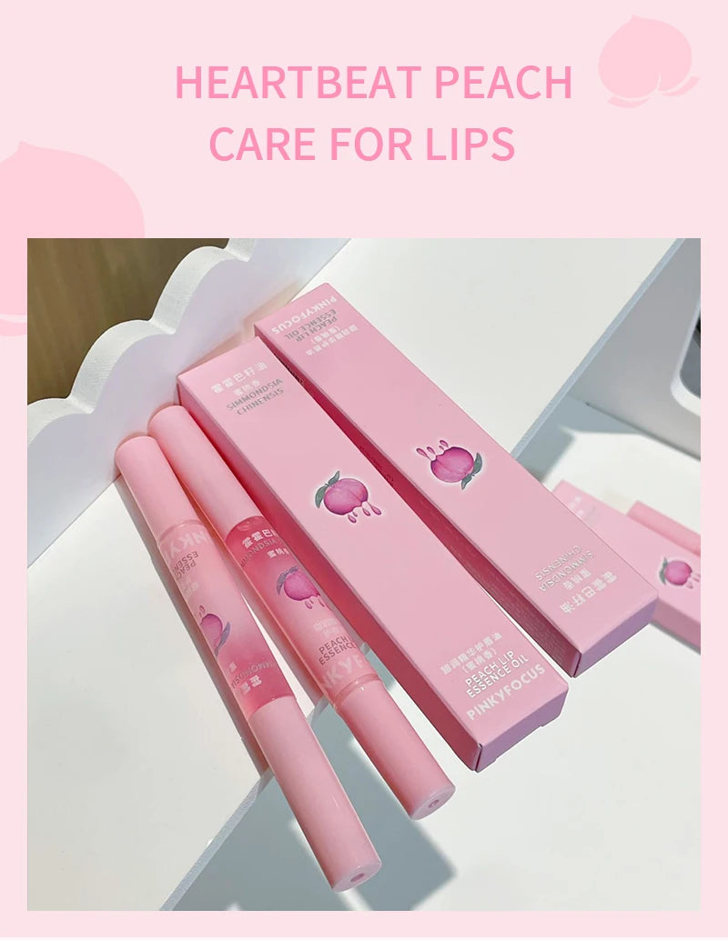 Peach Lip Oil Moisturizing Glass Lip Gloss Fragrance Non-sticky Lip Tint Lips Plumper Autumn and Winter Lips Care Serum Primer