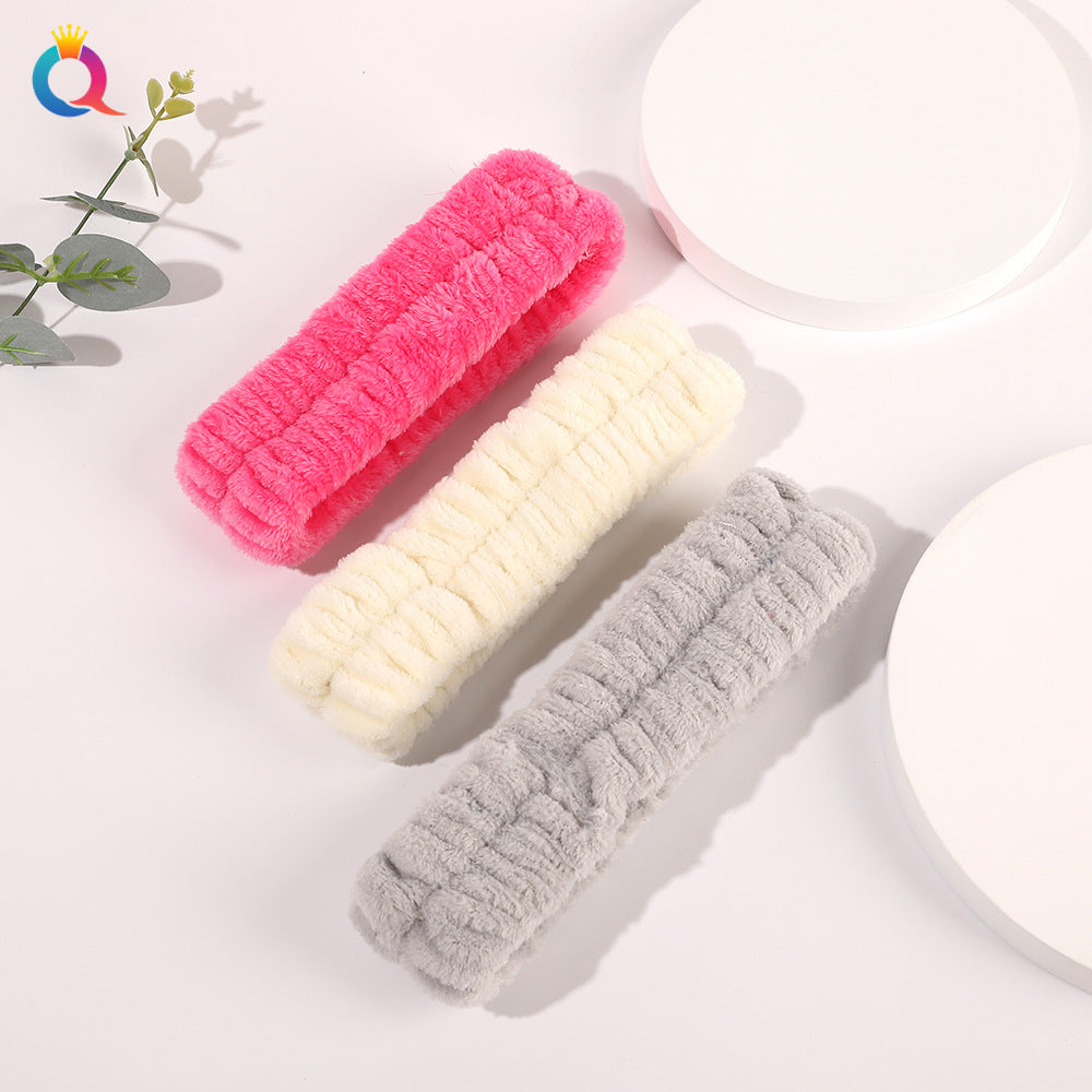 Women Head bands Wash Face Make Up Hair Holder Hairbands Soft Coral Fleece Headband Elastic Hair Bands Girls Hair Accessories