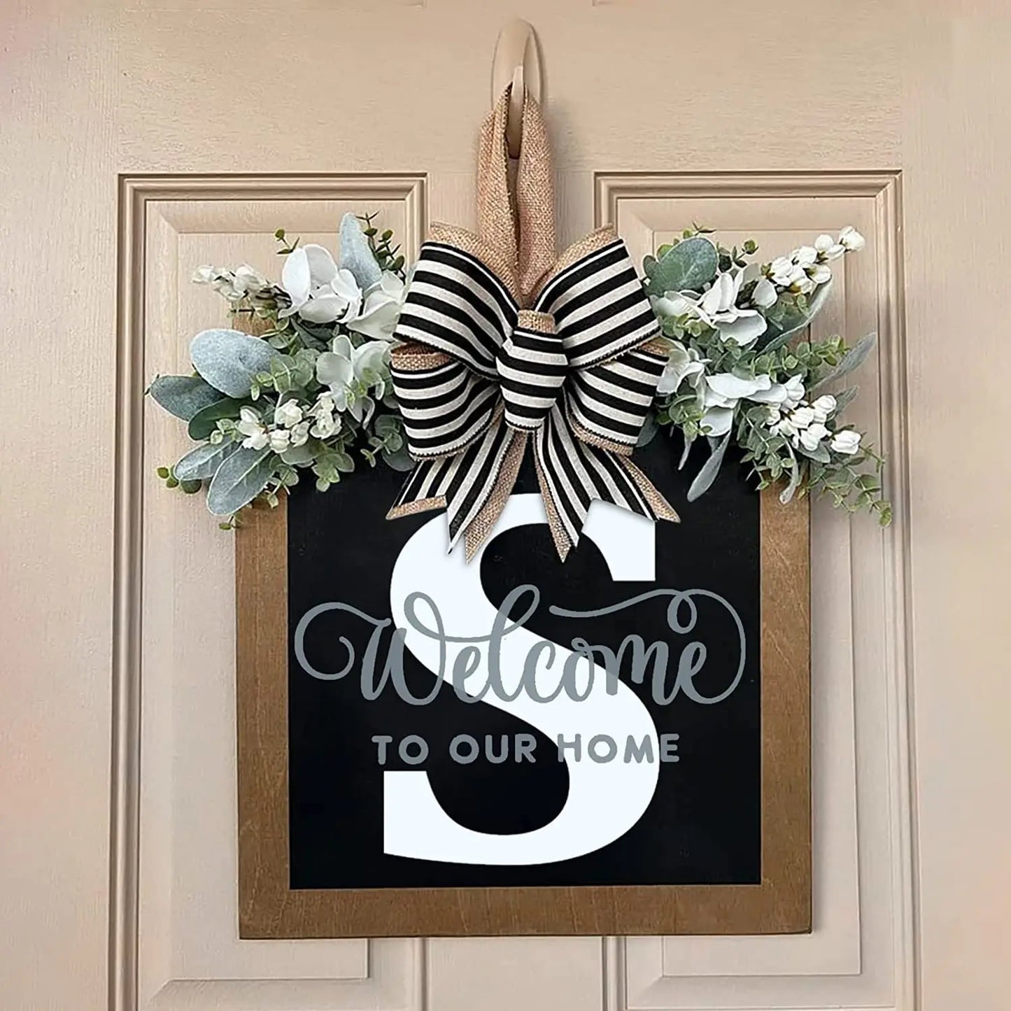 New Surname Year Round Front Door Wreath, Front Door Welcome Sign, 26 Letter Door Wreath Home Decoration Accessories декор New