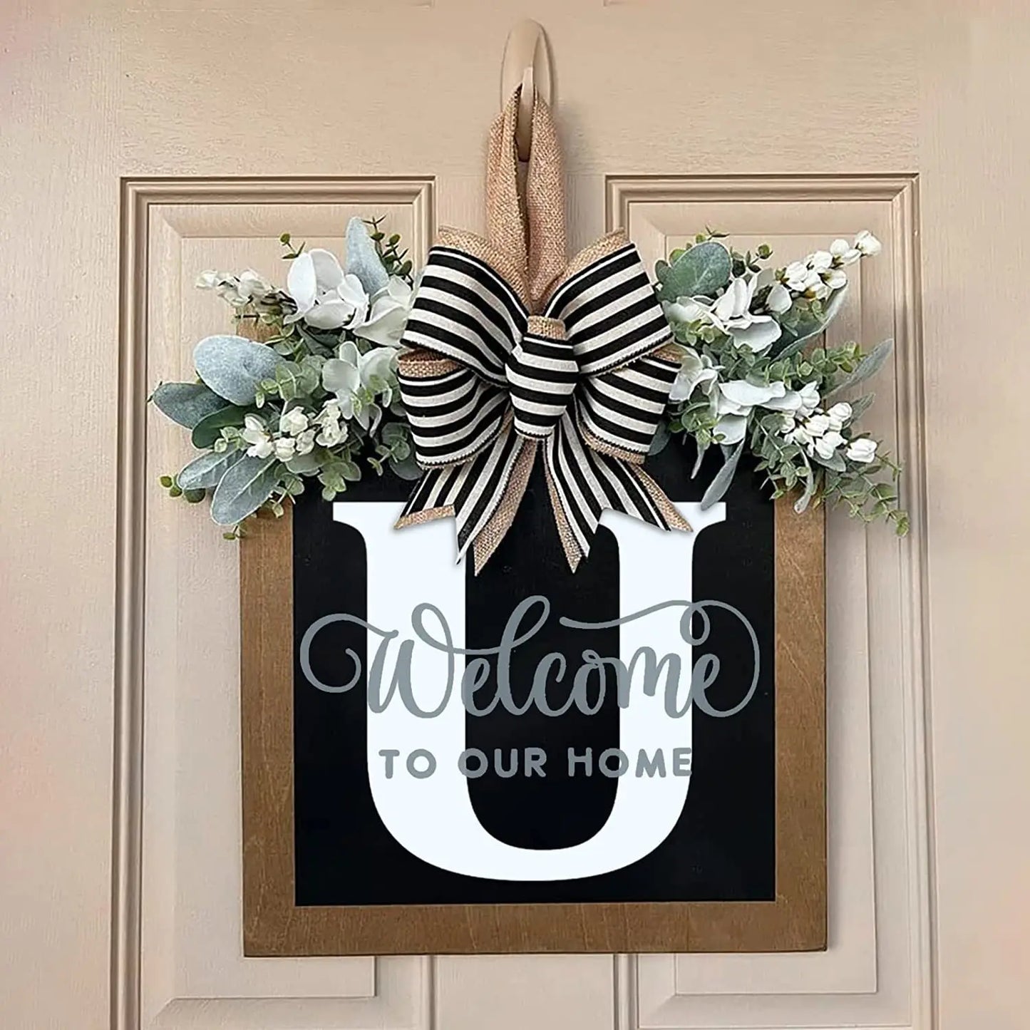 New Surname Year Round Front Door Wreath, Front Door Welcome Sign, 26 Letter Door Wreath Home Decoration Accessories декор New