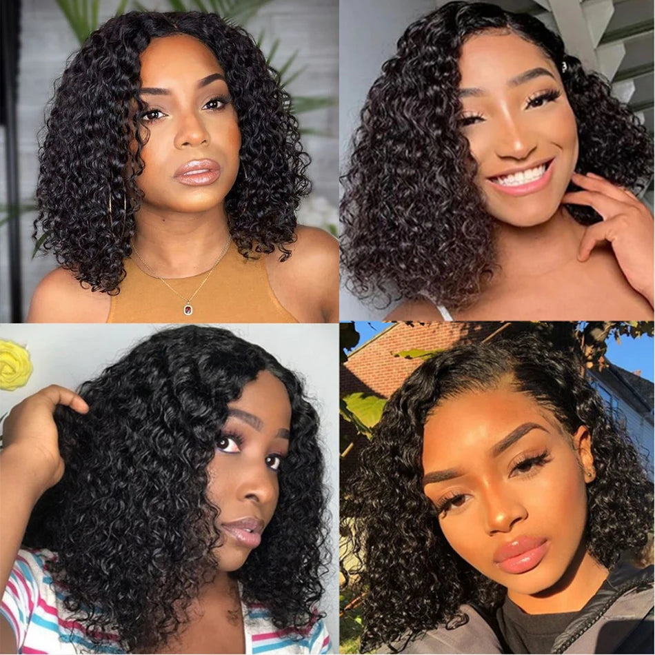 Glueless Wigs Short Bob Wigs Kiny Curly Lace Front Human Hair Wigs 13x4 Frontal Wet and Wavy 4x4 Closure Cheap Wigs On Sale