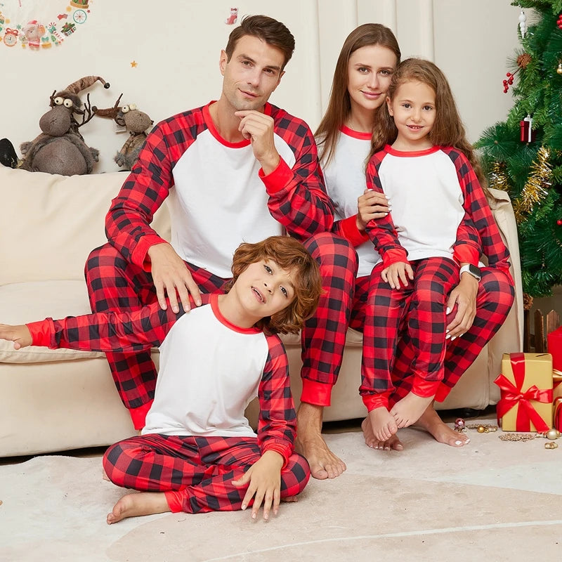 Xmas Gift 2024 New DIY Support Christmas Family Pajamas Set Parent-child 2 Pieces Home Suit Soft Loose Sleepwear Baby&Dog Romper