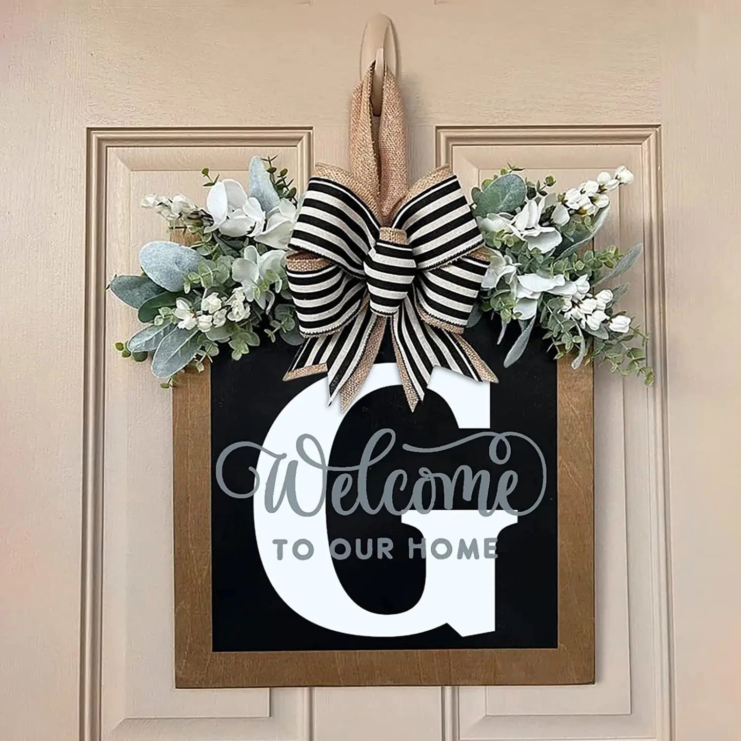 New Surname Year Round Front Door Wreath, Front Door Welcome Sign, 26 Letter Door Wreath Home Decoration Accessories декор New