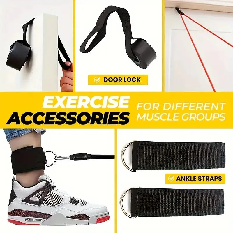 Resistance Bands Set, Resistance Bands With Door Anchor, Handles, Carry Bag, Exercise Bands, Workout Bands, For Home Gym