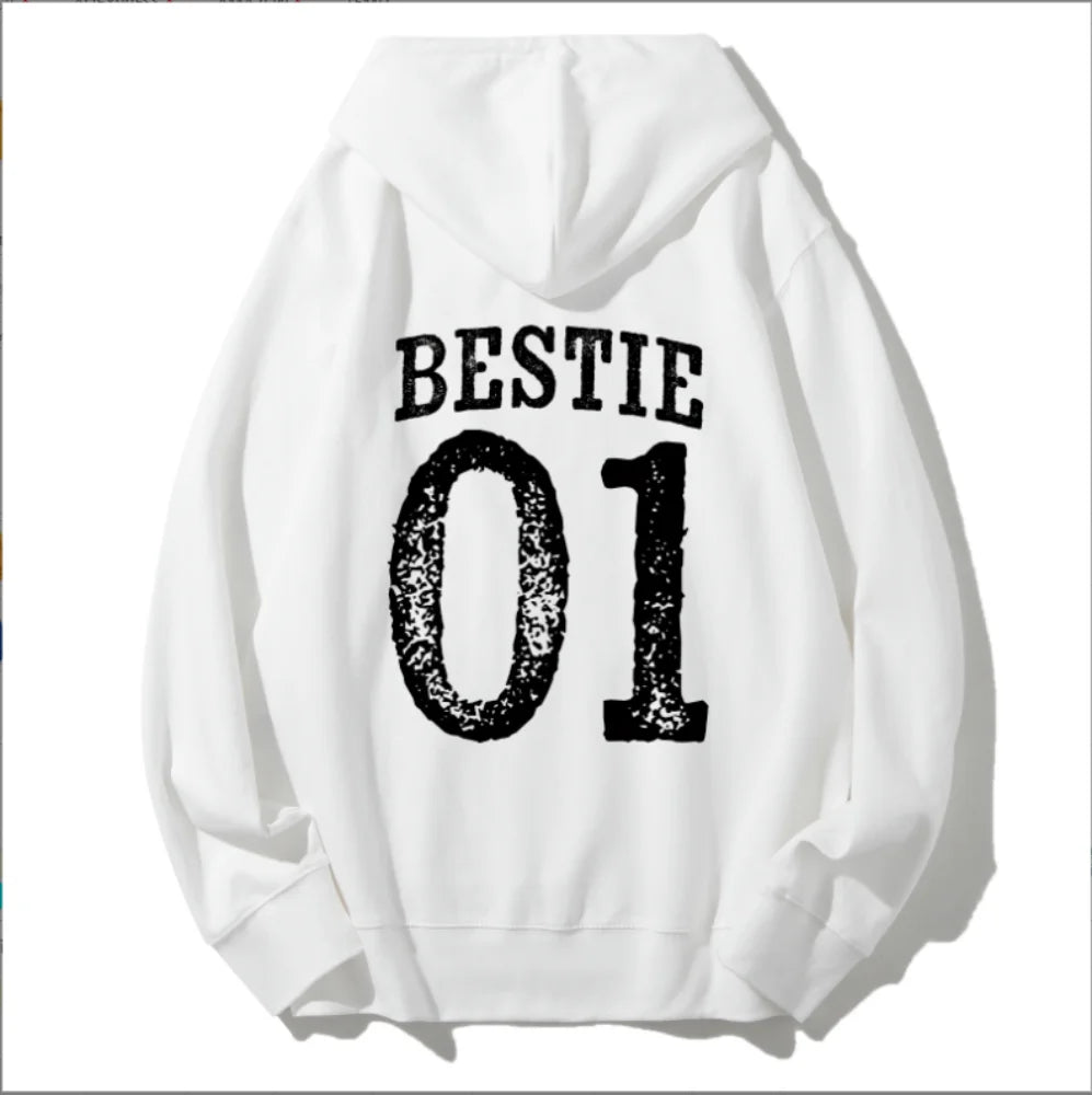 BFF Matching Best Friend Birthday Hoodies Women's Best Friend Bestie Sweatshirt Funny Coquette Pullover Top BFF Gifts For Girls