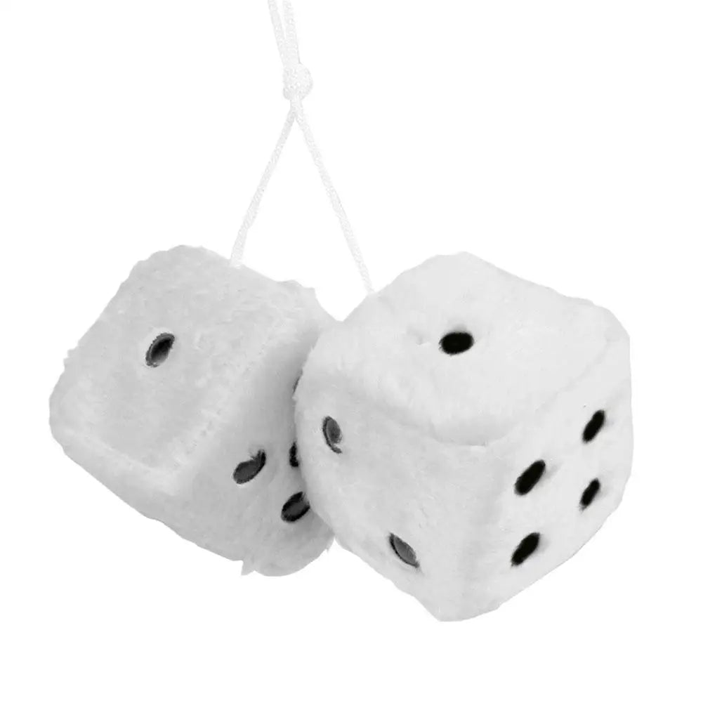 2pcs Plush Dice Car Pendant Plush Toy Cube Pendant Car Ornament Sieve Anime Car Decoration Accessories Auto Pendant