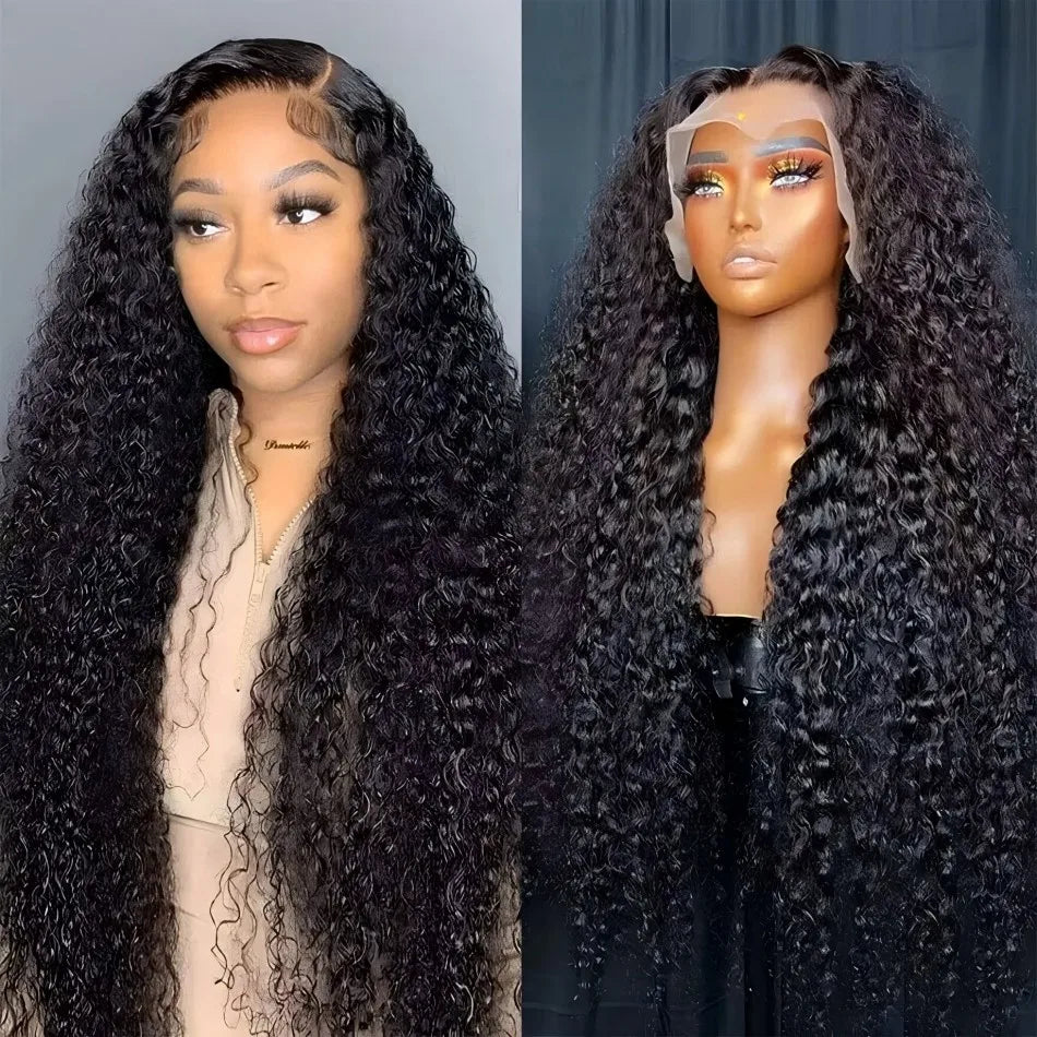 Hd Lace Wig 13x6 Human Hair Pre Plucked Curly Wig 40 Inch Deep Wave Frontal Wig Water Wave Lace Front Wig Brazilian Hair Wigs