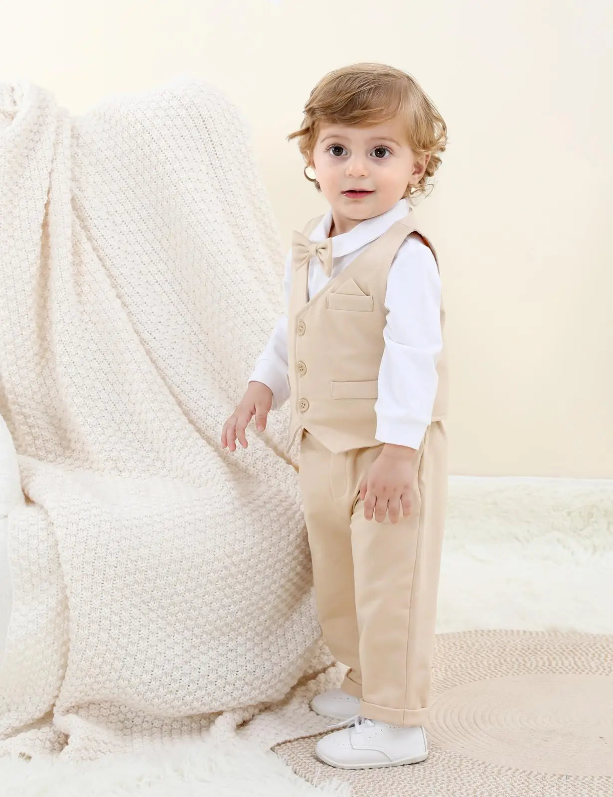 Baby Boys Suit Infant Formal Outfit Wedding 1st Birthday Dress Outfits Newborn Bodysuit Vest  Pants Gentleman Clothes Sets