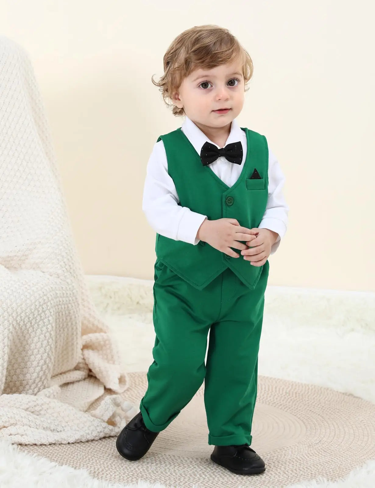 Baby Boys Suit Infant Formal Outfit Wedding 1st Birthday Dress Outfits Newborn Bodysuit Vest  Pants Gentleman Clothes Sets