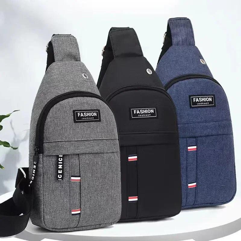 2023 New Chest Bag Messenger Pack Men Simple Nylon Fashion Waterproof One Shoulder Crossbody Bag