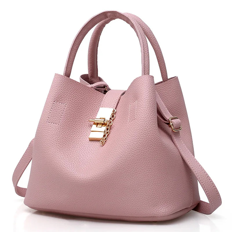 Woman shoulder bag Large capacity Handbag for Women Crossbody bag Lychee pattern PU Portable bucket bag ladies messenger bags