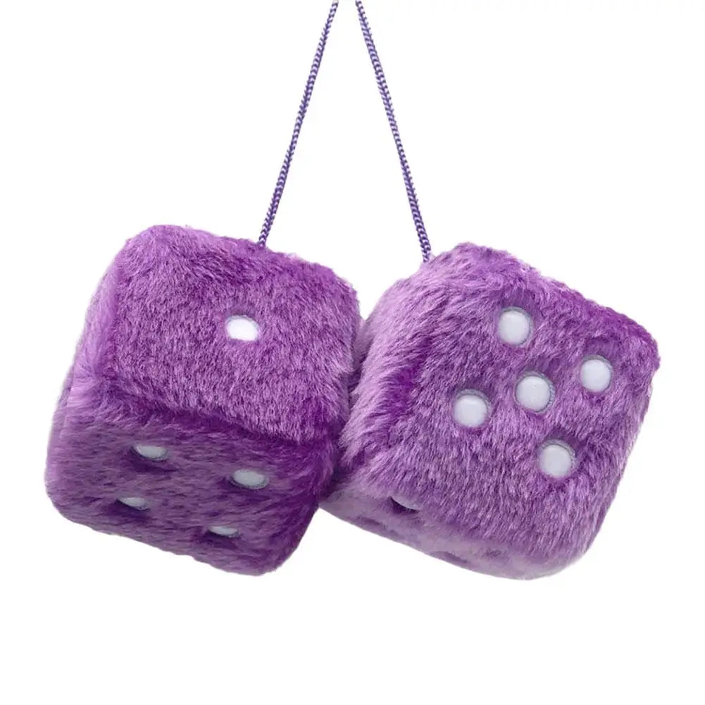 2pcs Plush Dice Car Pendant Plush Toy Cube Pendant Car Ornament Sieve Anime Car Decoration Accessories Auto Pendant