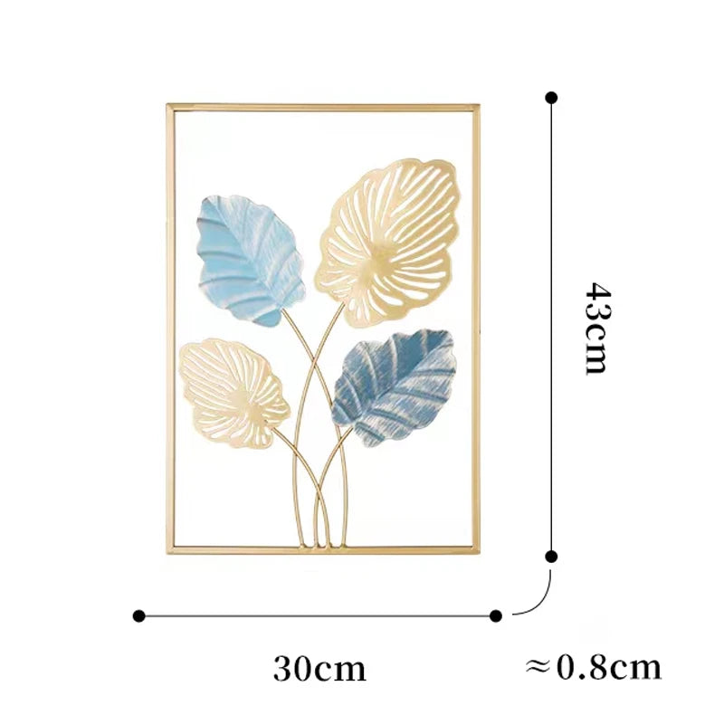 Nordic Metal Leaf Iron Wall Hanging Decor Plant Ginkgo Palm Maple Leaves Wall Pendant Mural Living Room Bedroom Home Decoration