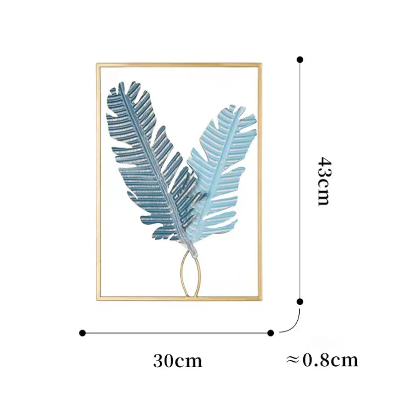 Nordic Metal Leaf Iron Wall Hanging Decor Plant Ginkgo Palm Maple Leaves Wall Pendant Mural Living Room Bedroom Home Decoration