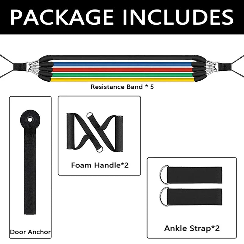 Resistance Bands Set, Resistance Bands With Door Anchor, Handles, Carry Bag, Exercise Bands, Workout Bands, For Home Gym