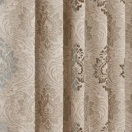 Floral Jacquard Curtain Light Brown Curtain European Style for Living Room Small Curtain Home Balcony Decoration 1PC