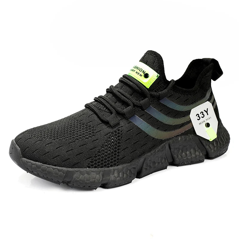 Men Sport Shoes Lightweight Breathable Casual Sneakers Outdoor Mesh Black Running Shoes Athletic Jogging Tennis Walking Shoes