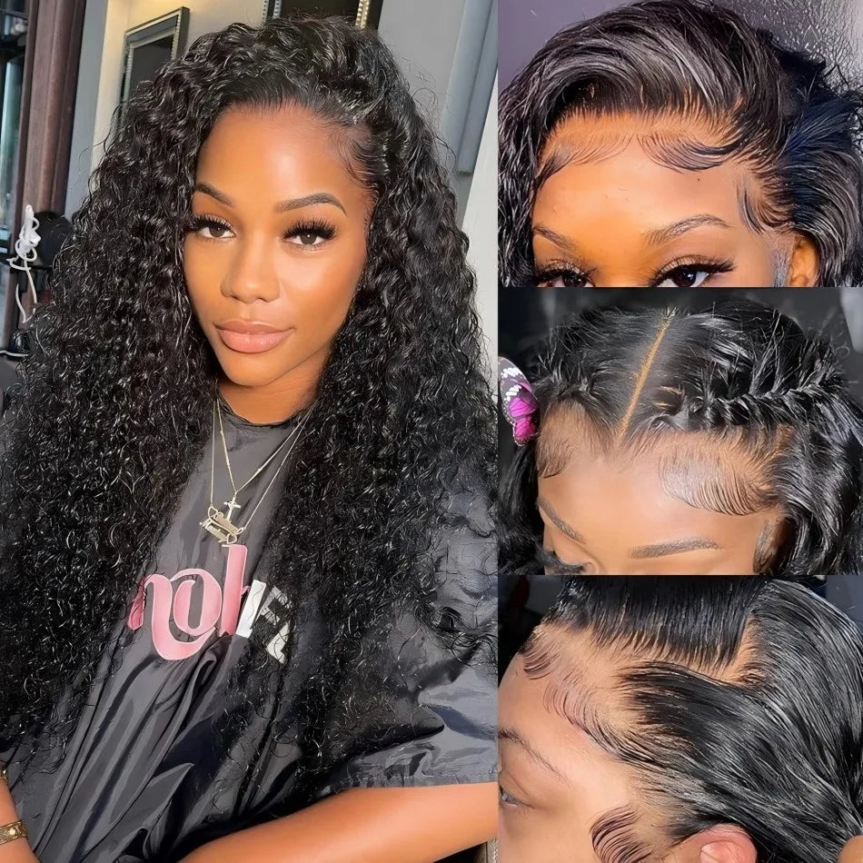 Hd Lace Wig 13x6 Human Hair Pre Plucked Curly Wig 40 Inch Deep Wave Frontal Wig Water Wave Lace Front Wig Brazilian Hair Wigs