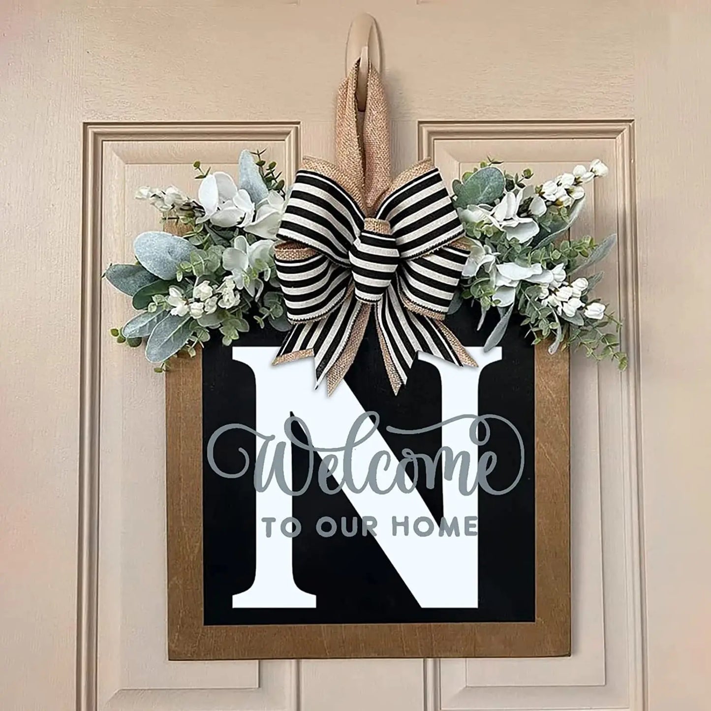 New Surname Year Round Front Door Wreath, Front Door Welcome Sign, 26 Letter Door Wreath Home Decoration Accessories декор New