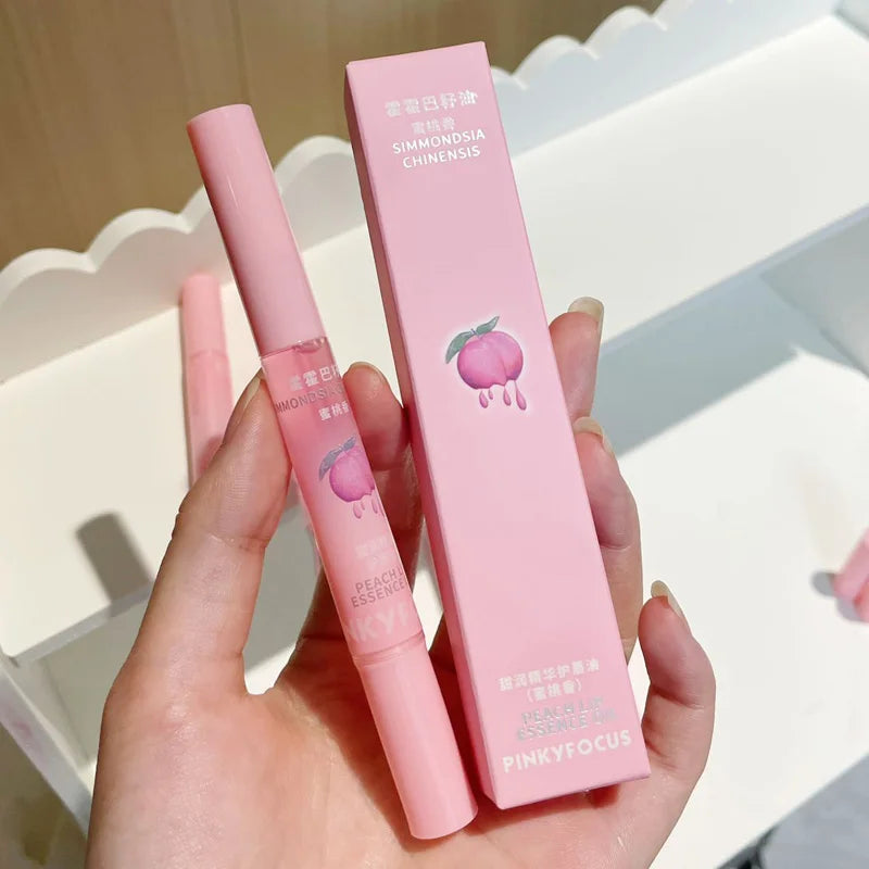 Peach Lip Oil Moisturizing Glass Lip Gloss Fragrance Non-sticky Lip Tint Lips Plumper Autumn and Winter Lips Care Serum Primer