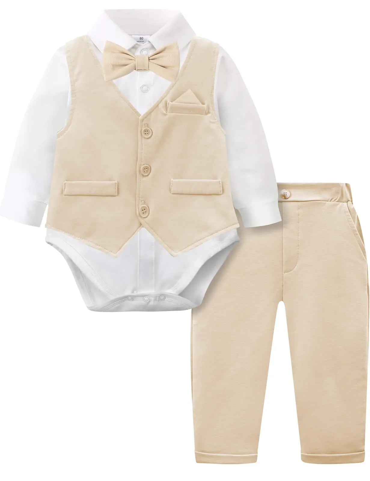 Baby Boys Suit Infant Formal Outfit Wedding 1st Birthday Dress Outfits Newborn Bodysuit Vest  Pants Gentleman Clothes Sets