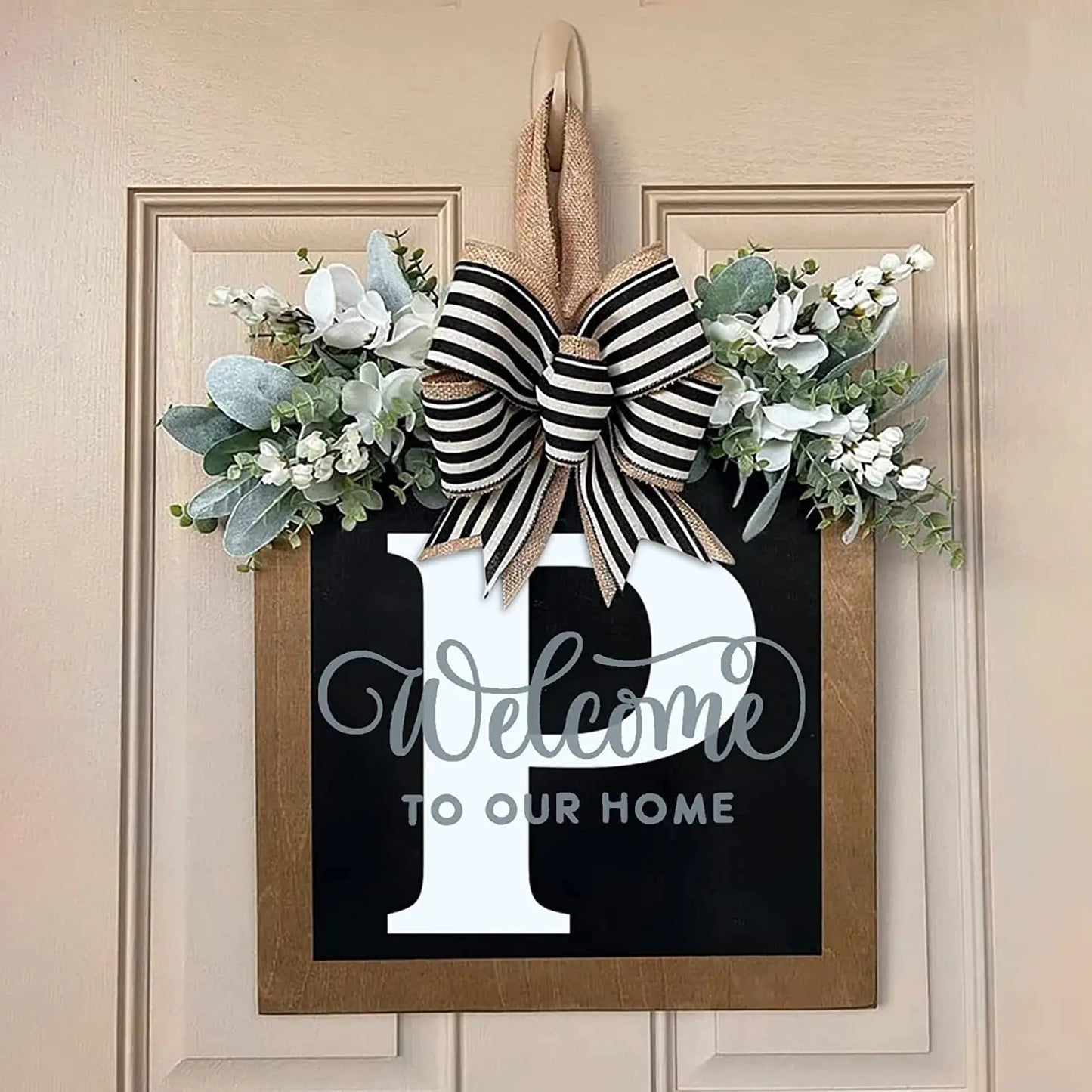 New Surname Year Round Front Door Wreath, Front Door Welcome Sign, 26 Letter Door Wreath Home Decoration Accessories декор New