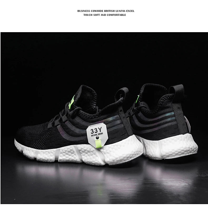 Men Sport Shoes Lightweight Breathable Casual Sneakers Outdoor Mesh Black Running Shoes Athletic Jogging Tennis Walking Shoes