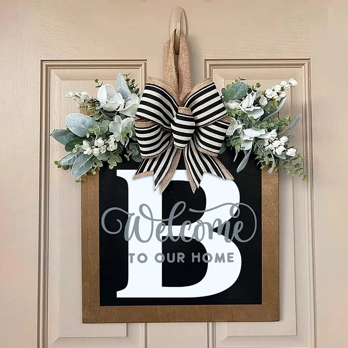 New Surname Year Round Front Door Wreath, Front Door Welcome Sign, 26 Letter Door Wreath Home Decoration Accessories декор New