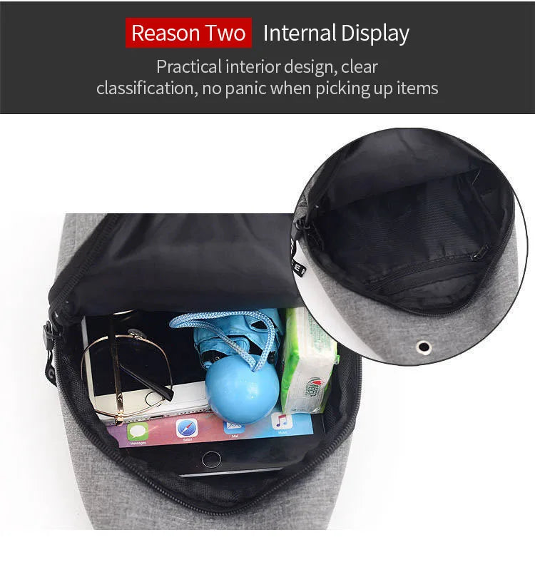 2023 New Chest Bag Messenger Pack Men Simple Nylon Fashion Waterproof One Shoulder Crossbody Bag