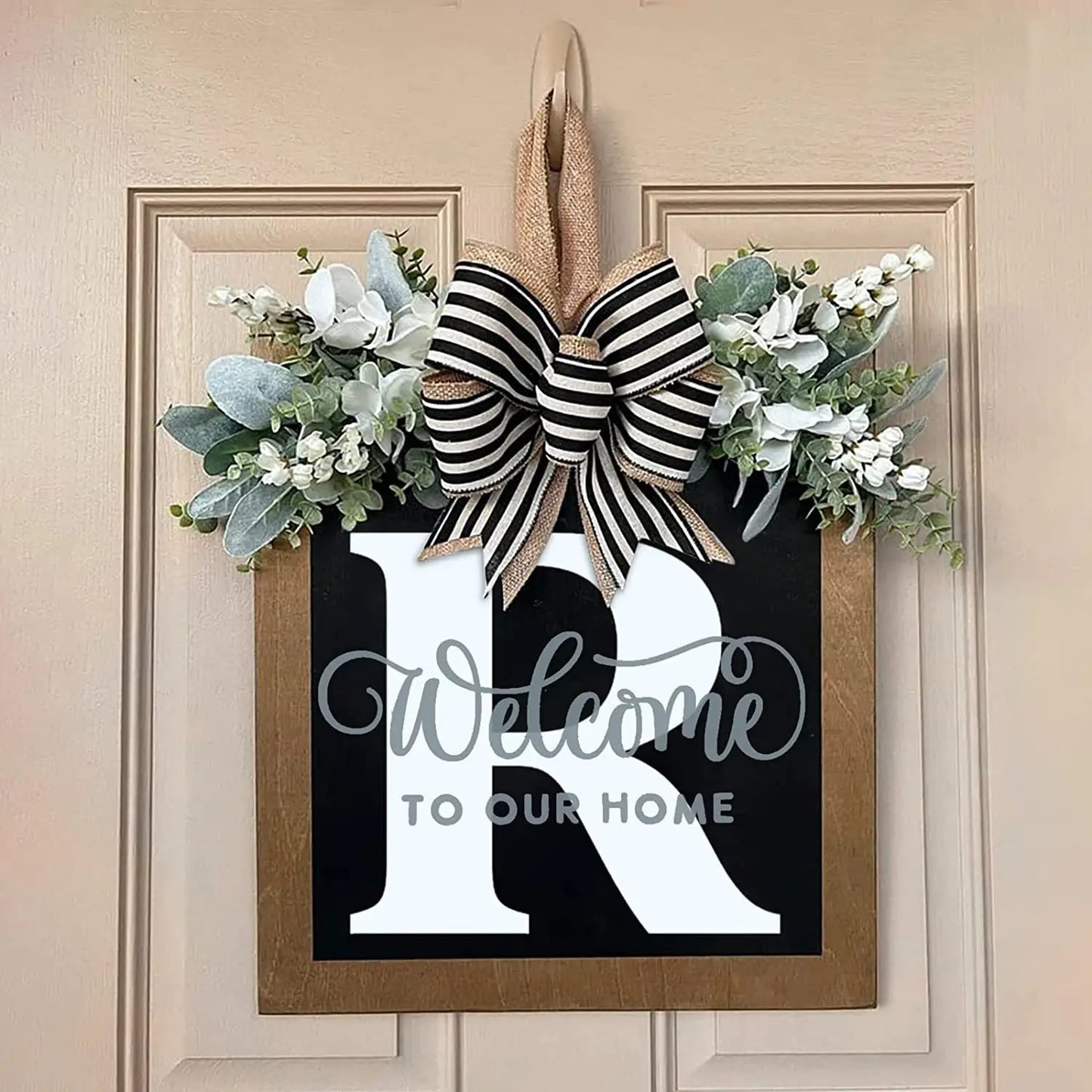 New Surname Year Round Front Door Wreath, Front Door Welcome Sign, 26 Letter Door Wreath Home Decoration Accessories декор New